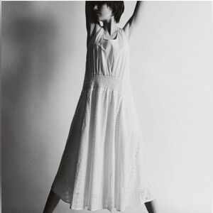 NWT Thakoon White Eyelet Combo Trapeze Dress. 100% Cotton